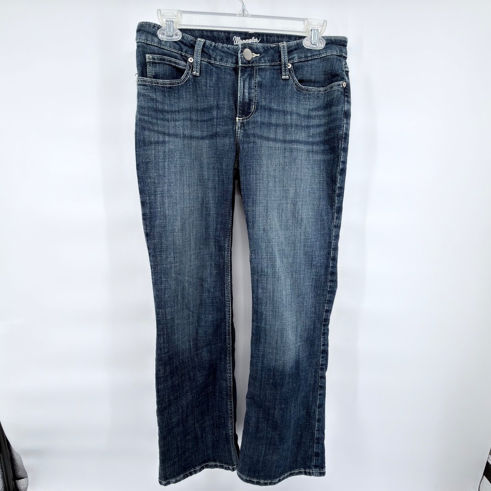 Wrangler Womens Mid Rise Bootcut Jeans Size 5x30 Dark Wash Stretch 1009MWZDO